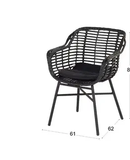 Zahradní židle a křesla Cecilia zahradní jídelní židle - černá