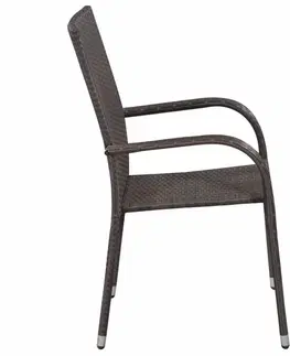 Zahradní křesla a židle Zahradní stohovatelné židle 2 ks polyratan Šedá