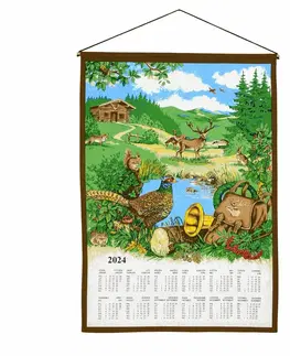 Utěrky Forbyt Textilní kalendář 2024 Myslivecký s hůlkou, 46 x 65 cm