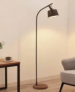 Stojací lampy Lindby Lindby Rubinjo stojací lampa, dřevěná noha 1 zdroj