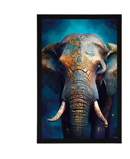 Vládci živočišné říše Plakát modro-zlatý slon