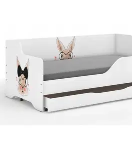 Dětské postele Dětská postel s rozkošným zajíčkem 160x80 cm