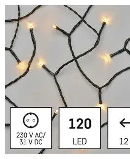 LED řetězy EMOS LED vánoční řetěz, 12 m, venkovní i vnitřní, vintage, časovač D4AV03