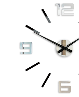 Nalepovací hodiny ModernClock 3D nalepovací hodiny Stříbrné XL