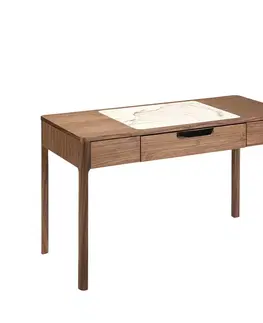 Stylové a luxusní pracovní a psací stoly Estila Luxusní moderní psací stůl Vita Naturale s mramorovým detailem 120cm