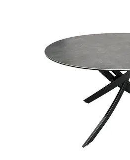 Jídelní stoly LuxD Kulatý jídelní keramický stůl Halia 120 cm antracitový