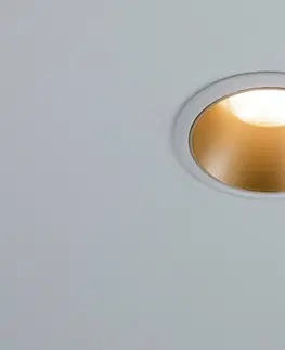 Bodovky do podhledu na 230V PAULMANN Vestavné svítidlo LED Cole 6,5W bílá/zlatá mat 3-krokové-stmívatelné 2700K teplá bílá 934.05