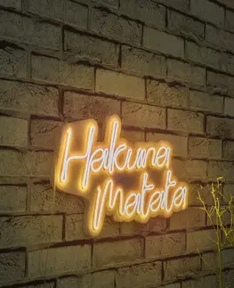 Nástěnné dekorace Nástěnná dekorace s LED osvětlením HAKUNA MATATA žlutá