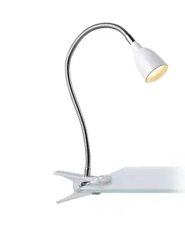 Stolní lampy a lampičky s klipem Markslöjd LED světlo se svorkou Tulip, bílá