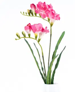 Květiny Umělá květina Frézie růžová, 57 cm