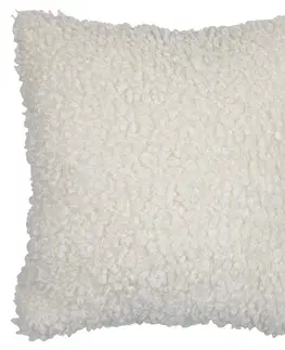 Dekorační polštáře Bílý plyšový kudrnatý polštář Curly Teddy White Off - 45*15*45cm  Mars & More FXKSTK