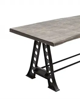 Jídelní stoly Jídelní stůl ATHAMÁS šedá akácie Dekorhome Přírodní dřevo
