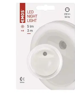 Noční osvětlení EMOS LED noční světlo P3315 s fotosenzorem do zásuvky P3315