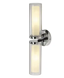 Nástěnná svítidla do koupelny SLV BIG WHITE Nástěnné svítidlo WL 106 zdvojené sklo, chrom 2xE14 1002229