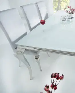 Jídelní stoly Jídelní stůl ZETHOS Dekorhome Bílošedý mramor