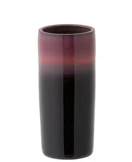 Dekorativní vázy Keramická černo-červená váza Transition - Ø 15*35 cm J-Line by Jolipa 98537