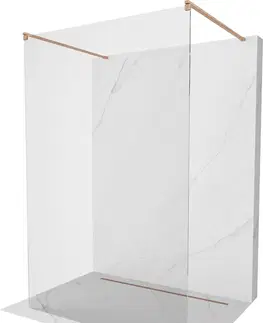 Sprchové zástěny MEXEN/S Kioto samostatně stojící sprchová zástěna 180 x 200, transparent 8 mm, měď kartáčovaná 800-180-002-65-00