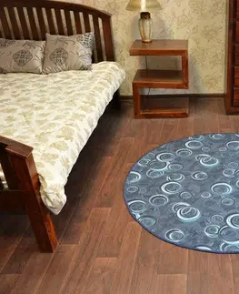 Koberce a koberečky Dywany Lusczow Kulatý koberec DROPS Bubbles šedo-modrý, velikost kruh 170