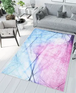 Moderní koberce Modrý a růžový abstraktní trendový koberec