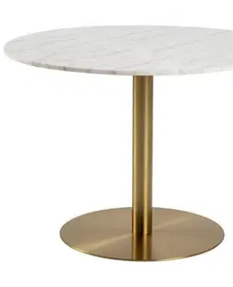Jídelní stoly Kulatý Jídelní Stůl Corby Mramor 105x75 Cm