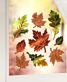 Dekorace oken a dveří Okenní obrázky "Podzimní listy"