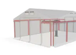 Zahrada Skladový stan 5x10x2,5m střecha PVC 560g/m2 boky PVC 500g/m2 konstrukce ZIMA PLUS Zelená Zelená Bílá