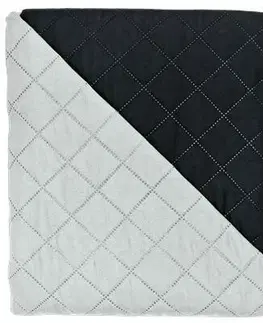 Přehozy Kontrast Oboustranný prošívaný přehoz DIANA 160 x 200 cm tmavě šedý/černý