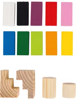 Dřevěné hračky Small foot Domino PATH maxi vícebarevné