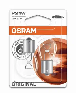 Autožárovky OSRAM P21W 7506-02B, 21W, 12V, BA15s blistr duo box
