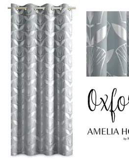 Záclony Závěs AmeliaHome Oxford II světle šedý, velikost 140x250