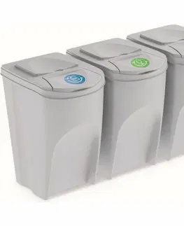 Odpadkové koše Koš na tříděný odpad Sortibox 35 l, 3 ks, popelavě šedá