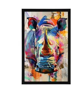 Zvířata Plakát nosorožec s imitací malby