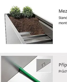Zahradní  truhlíky Biohort Truhlík Belvedere MIDI 61 cm (stříbrná metalíza) 152 cm (3 krabice)