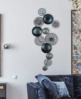 Bytové doplňky a dekorace Hanah Home Nástěnná kovová dekorace Bronte 90x42 cm stříbrná