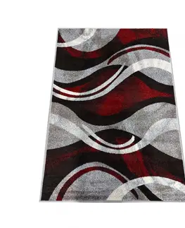 Moderní koberce Originální koberec s abstraktním vzorem v červenošedé barvě
