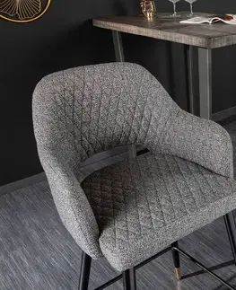 Barové židle LuxD Designová barová židle Laney světle šedá
