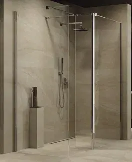 Koupelna CERSANIT PEVNÁ SPRCHOVÁ STĚNA K WALK-IN MILLE (30x200) ČERNÁ, čiré sklo S161-015