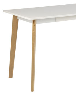 Psací stoly Dkton Designový psací stůl Niecy 117 cm bílý