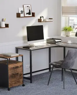 Kancelářské a psací stoly PC stůl rohový industriální 138 x 138 cm