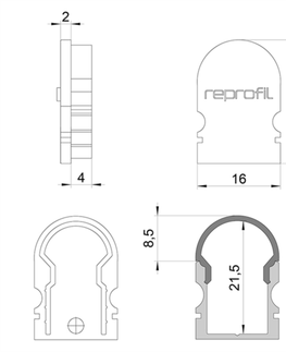 Profily Light Impressions Reprofil koncovka R-AU-02-10 sada 2 ks bílá 16 mm 979520