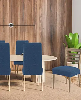Doplňky do ložnice Forbyt Napínací potah na sedák židle Denia modrá, 45 x 45 cm, sada 2 ks