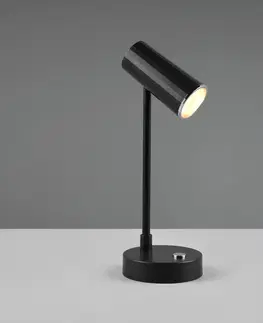 Stolní lampy Reality Leuchten LED stolní lampa Lenny CCT s baterií, černá