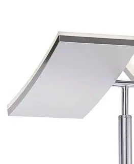LED stojací lampy LEUCHTEN DIREKT is JUST LIGHT LED osvětlení stropu v barvě oceli se čtecí lampou a flexibilním nepřímým osvětlením s dotykovým stmívačem 2700K