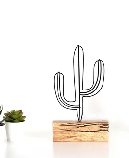  Hanah Home Kovová dekorace Cactus Mini 24 cm černá