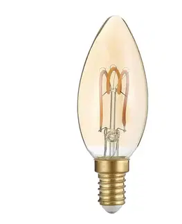 LED žárovky ACA svíčková Spiral filament Amber LED 3W E14 2700K 230V