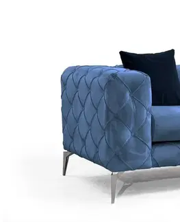 Křesla Sofahouse Designové křeslo Rococo modré