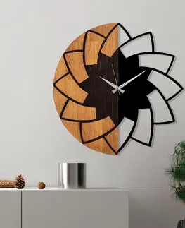 Nástěnné hodiny Nástěnné hodiny dřevo KVĚT průměr 56 cm