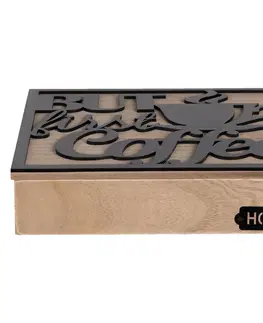 Dózy na potraviny Dřevěná krabička na kapsle do kávovaru - 24*24*5 cm Clayre & Eef 6H1935
