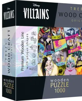 Hračky puzzle TREFL -  Dřevěné puzzle 1000 - Darebáci / Disney