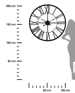 Hodiny DekorStyle Nástěnné hodiny Luke 96 cm černé